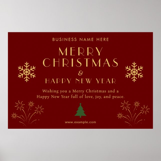Merry Christmas New Year Festive Celebration Party Poster (Framsidan)