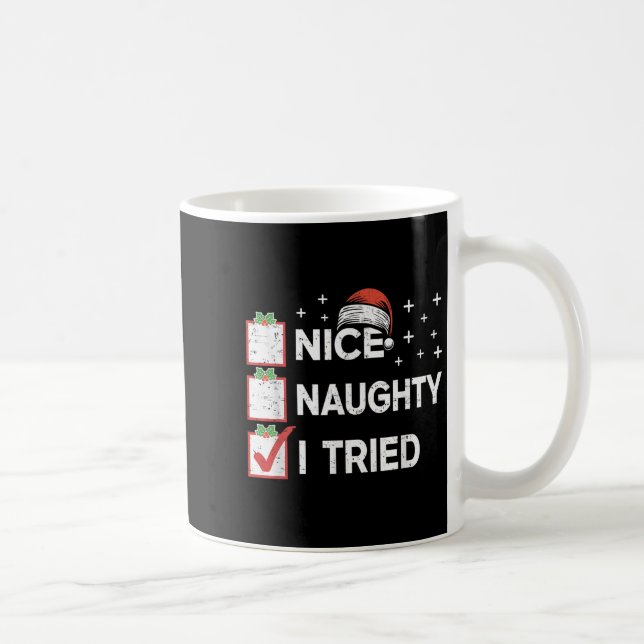 Merry Christmas Nice Naughty I Tried Christmas Lis Kaffemugg (Höger)