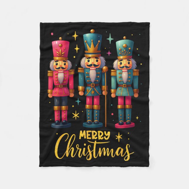 Merry Christmas Nutcracker Ballet Dance Women Kids Fleecefilt (Framsidan)