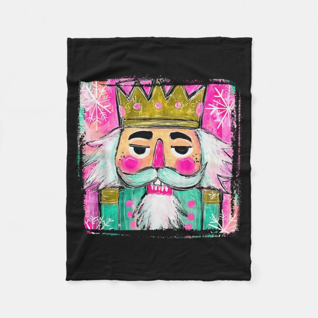 Merry Christmas Nutcracker Men Women Kids Xmas Paj Fleecefilt (Framsidan)