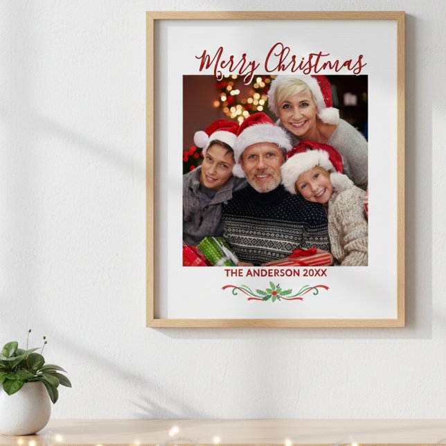 Merry Christmas One Photo Custom  Poster (Skapare uppladdad)