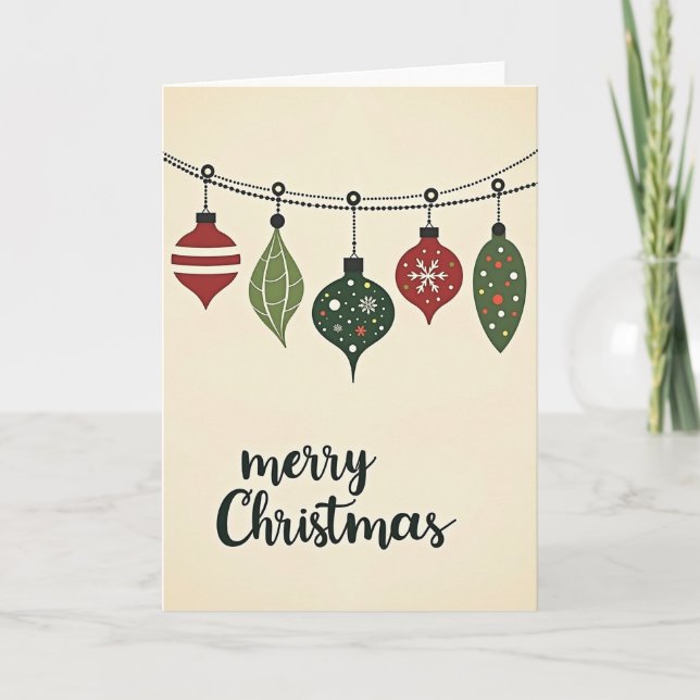 Merry Christmas Ornament Card Kort (Framsida)
