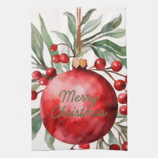 Merry Christmas Ornament Kitchen Towel Kökshandduk