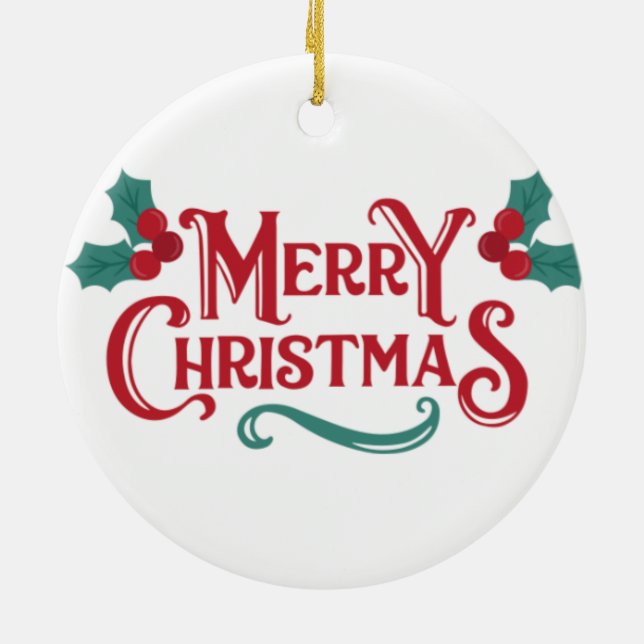 Merry Christmas Ornament | Personalized Keepsake  (Baksidan)