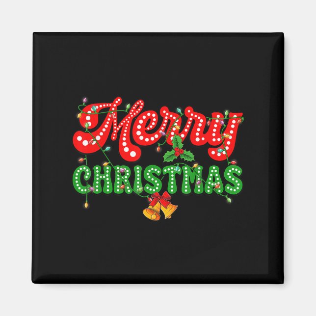 Merry Christmas Pajamas Family Matching Xmas Tree  Magnet (Framsidan)