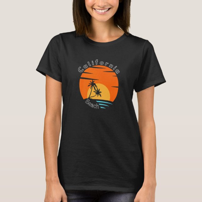 Merry Christmas Palm Tree Christmas California Bea T Shirt (Framsida)