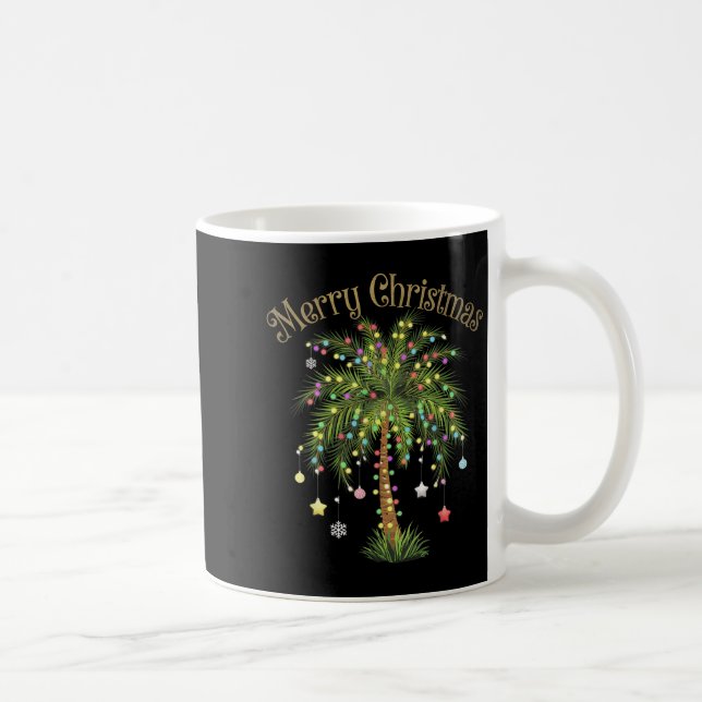 Merry Christmas Palm Tree Light Hawaiian Trocal Ch Kaffemugg (Höger)