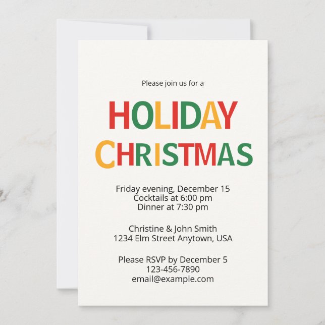 Merry Christmas Party Invitation – Fun & Festive Inbjudningar (Framsida)