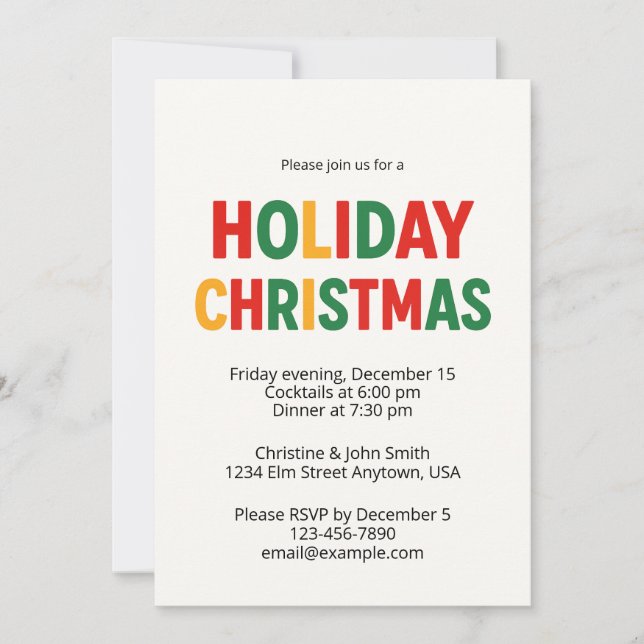 Merry Christmas Party Invitation – Fun & Festive  Inbjudningar (Framsida)