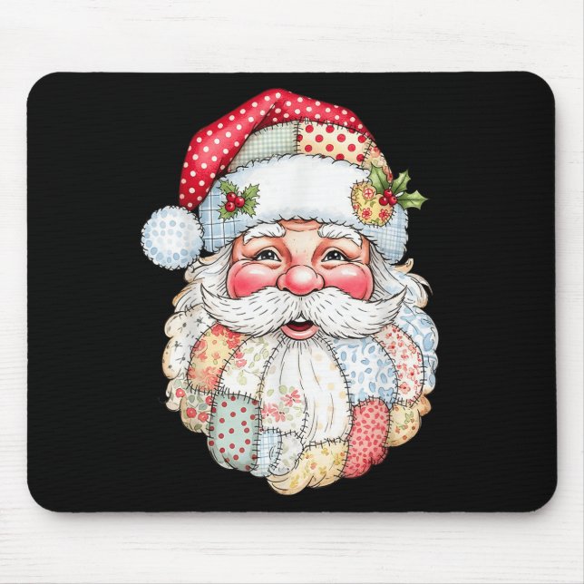 Merry Christmas Patchwork Santa Claus Face X-mas H Musmatta (Framsidan)