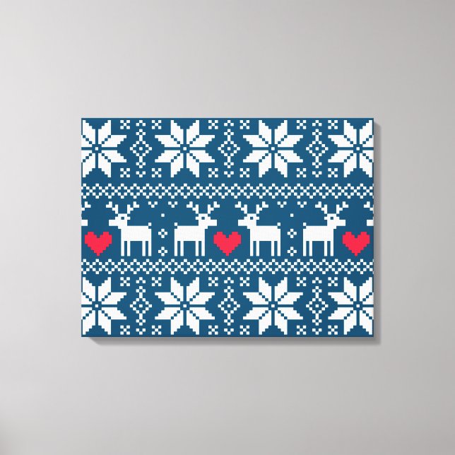 Merry Christmas pattern 2 Canvastryck (Framsida)