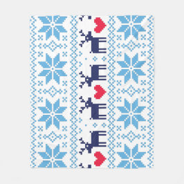 Merry Christmas pattern 2 Fleecefilt