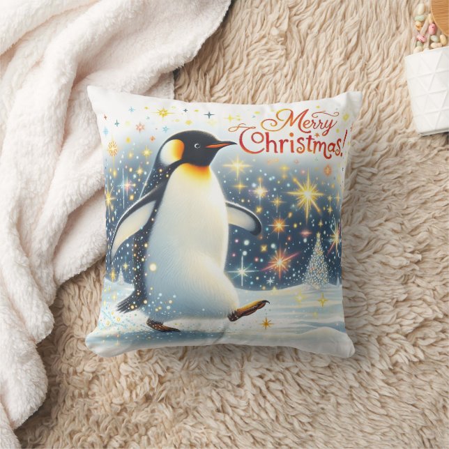 Merry Christmas - Penguin - Pillow Kudde (Filt)