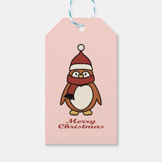 merry christmas penguin  presentetikett (Framsidan)