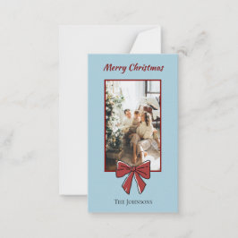 Merry Christmas Personalized Note Card | Red Bow Anteckningskort