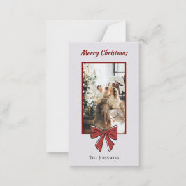 Merry Christmas Personalized Note Card | Red Bow Anteckningskort