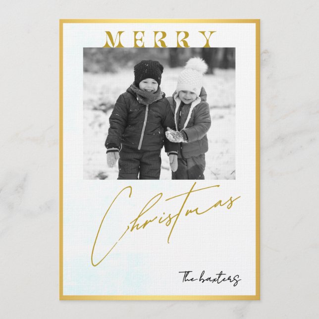 Merry Christmas Personalized Photo Holiday Inbjudningar (Framsida)
