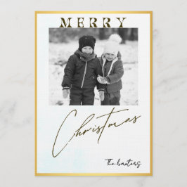 Merry Christmas Personalized Photo Holiday Inbjudningar