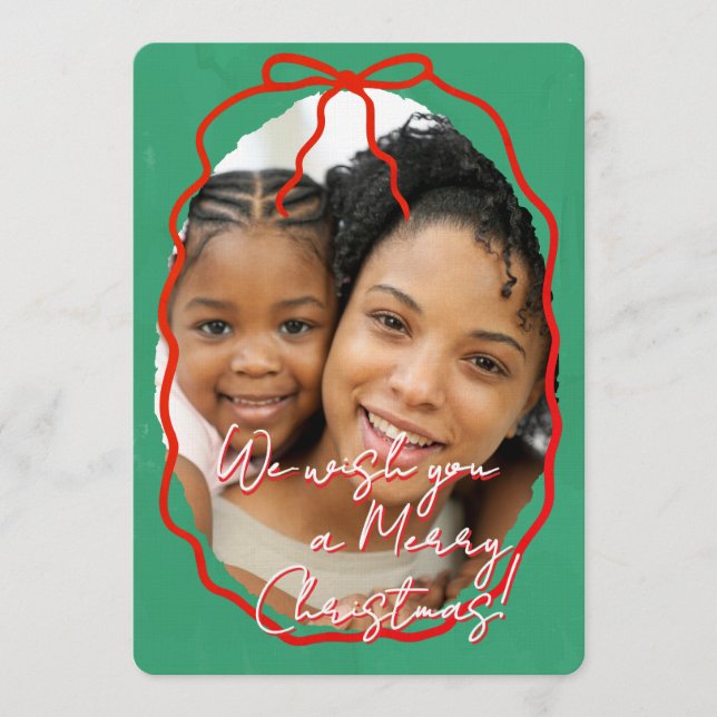 Merry Christmas Personalized Photo Holiday  Inbjudningar (Framsida)