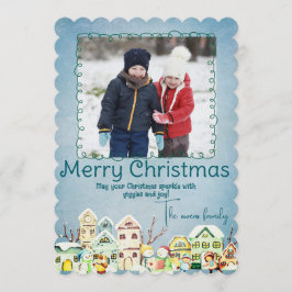 Merry Christmas Personalized Photo Holiday Inbjudningar
