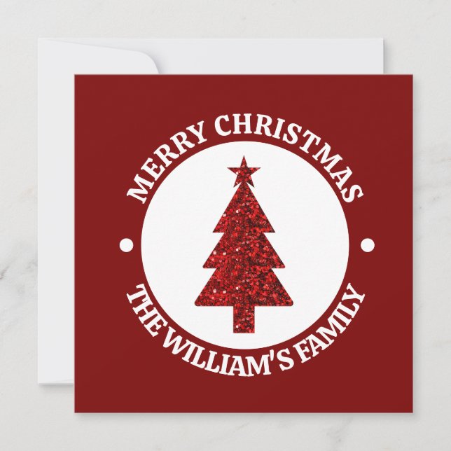 Merry Christmas Personalized Sticker Inbjudningar (Framsida)