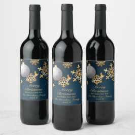 Merry Christmas Personalized Vinflaska Etikett