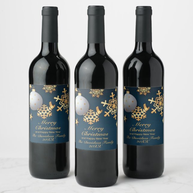 Merry Christmas Personalized Vinflaska Etikett (Flaskor)