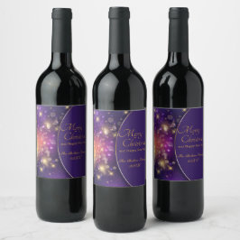 Merry Christmas Personalized Vinflaska Etikett