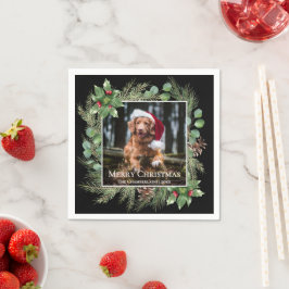 Merry Christmas Pet Photo Wreath  Pappersservett