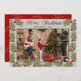 Merry Christmas Photo Card – Personalized Holiday  Tack Kort