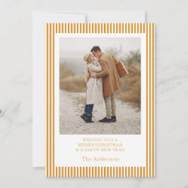 Merry Christmas Photo Collage Gold Holiday Card Inbjudningar