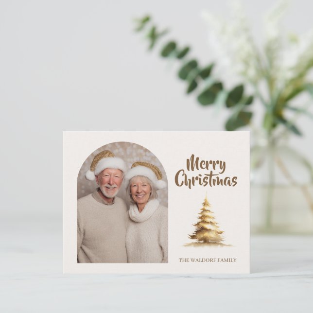 Merry Christmas Photo Family | Custom Holiday  Vykort (Stående Fram)