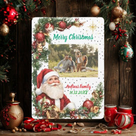 Merry Christmas Pineneedle Photo Julkort
