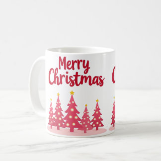 Merry Christmas Pink Trees Festive Mug Kaffemugg