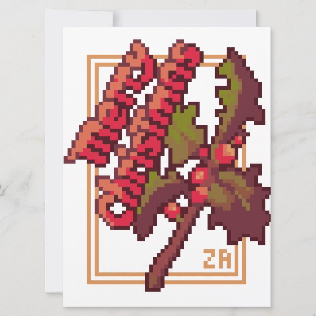 Merry Christmas pixel art Julkort (Framsida)