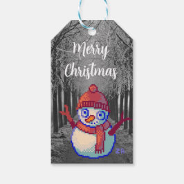 Merry Christmas pixelart, Pixel Art Presentetikett