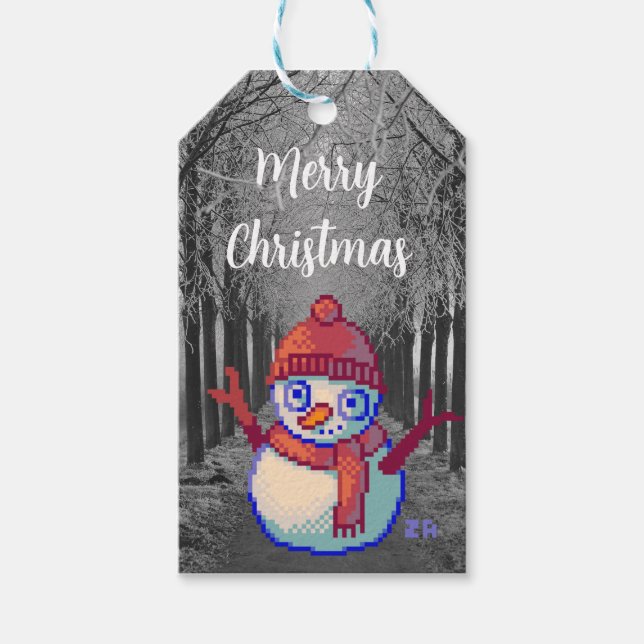 Merry Christmas pixelart, Pixel Art Presentetikett (Framsidan)