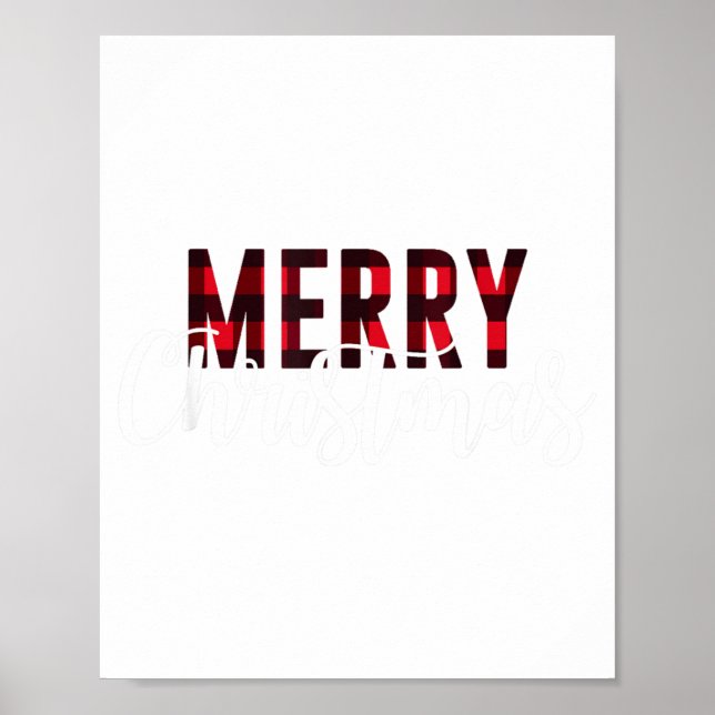 Merry Christmas Plaid Graphic Christmas Letter Pri Poster (Framsidan)