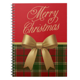Merry Christmas Plaid Spiral Notebook Anteckningsbok