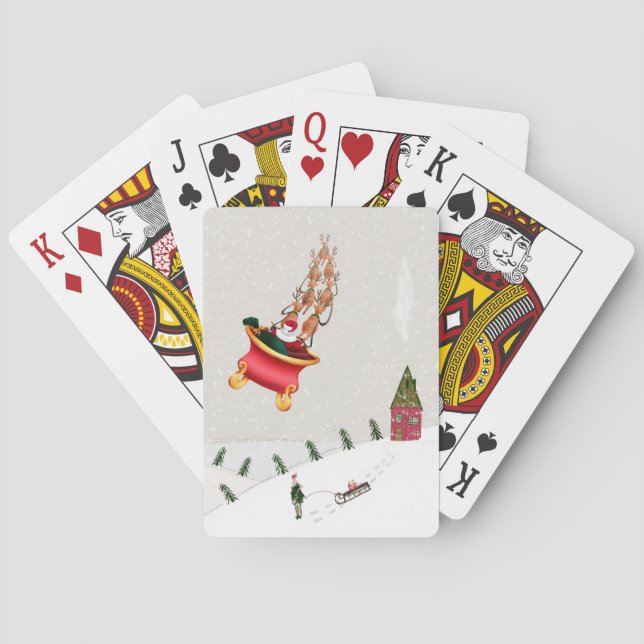 Merry Christmas Playing Card Deck Santa Claus  Casinokort (Baksidan)