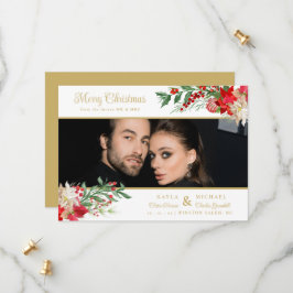 Merry Christmas Poinsettias Garland Photo Wedding Spara Datumet