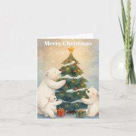 Merry Christmas Polar Bear Christmas Card Helgkort