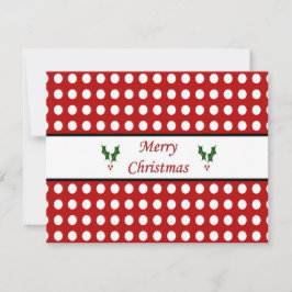 Merry Christmas Polka Dot Holiday Card Julkort