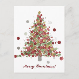 Merry Christmas Polka Dot Tree Helg Vykort