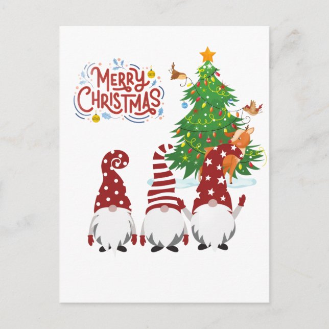 Merry Christmas Postcard | Festive Holiday Greetin Helg Vykort (Framsida)