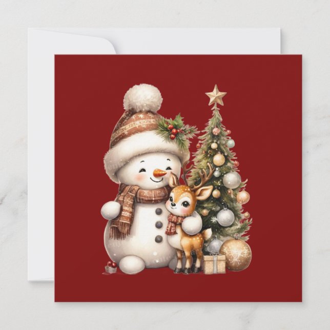 Merry Christmas Postcard | Festive Holiday Greetin Julkort (Framsida)