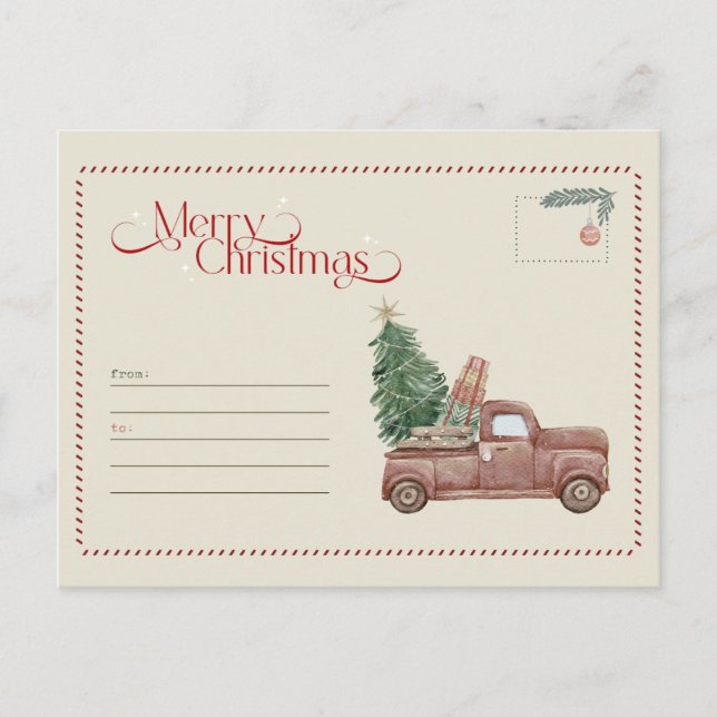 Merry Christmas Postcard – Holiday Greeting Card Helg Vykort (Framsida)