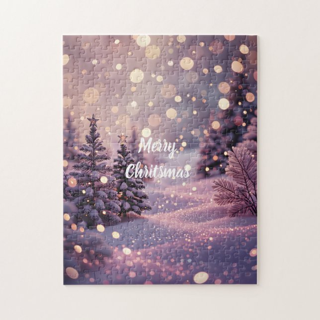 Merry Christmas Puzzle -Customizable Text  Pussel (Vertikal)