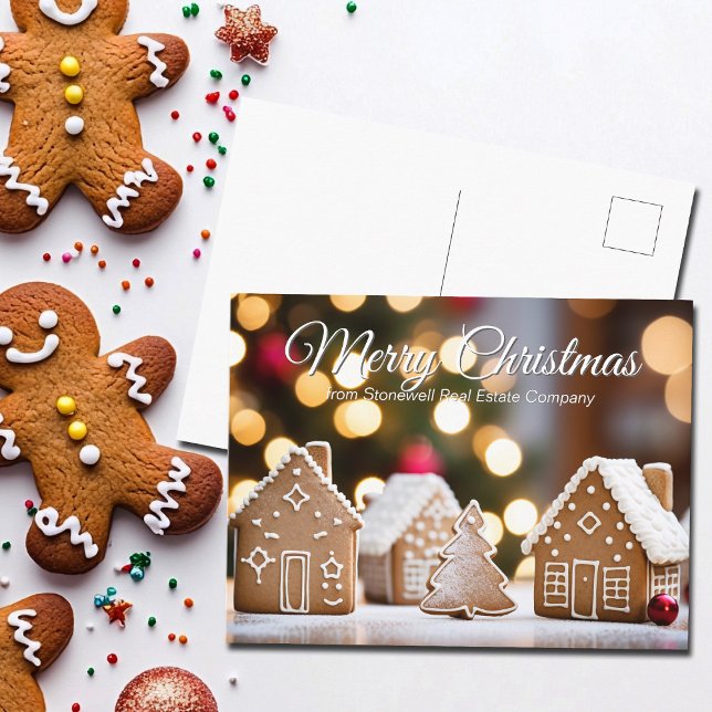 Merry Christmas Real Estate Gingerbread House Helg Vykort (Skapare uppladdad)