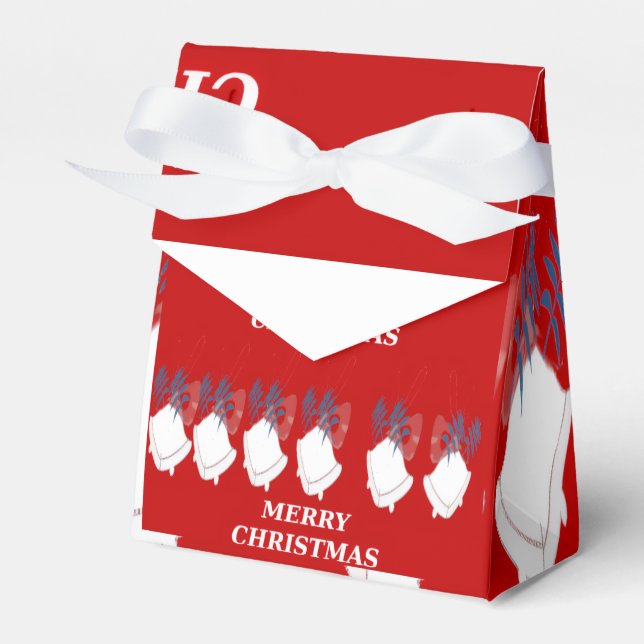 Merry Christmas Red Bells Gablle Gift box Presentaskar (Framsidan Sidan)